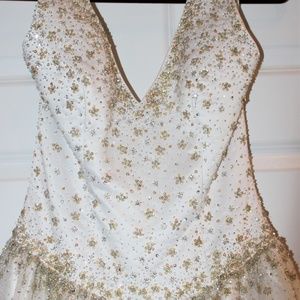 White and Gold Prima Donna Gown Size 8